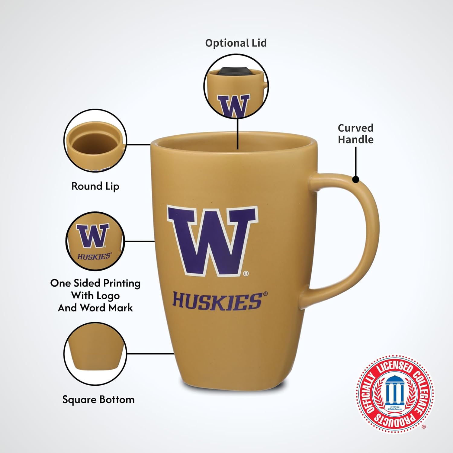 The Memory Company | Licensed NCAA 15oz Square Mug with Logo