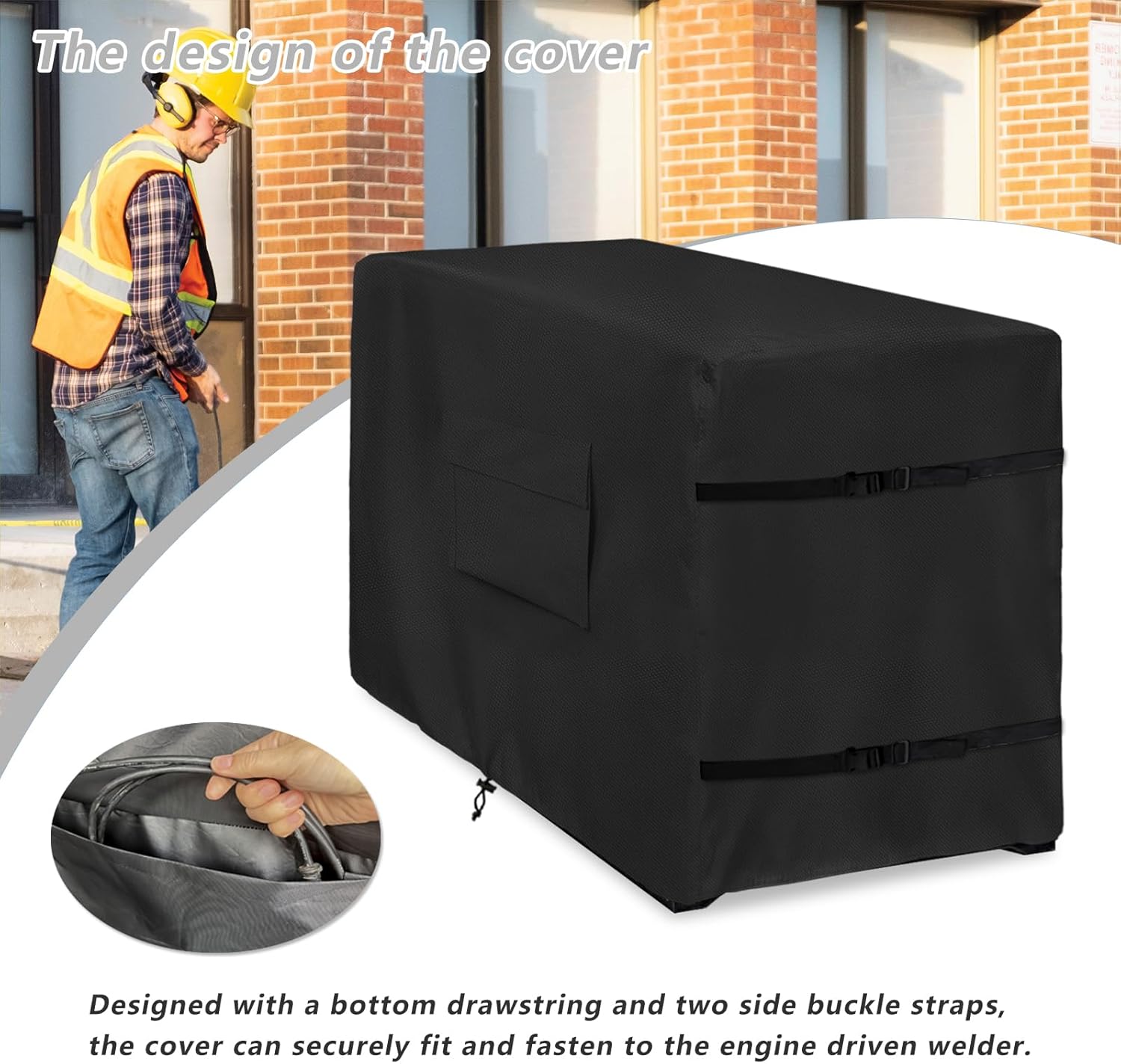 Engine Driven Welder Cover,Heavy Duty 600D Waterproof Welder Cover for Engine-Driven Welder 230/265/325/225.(30"Hx22"Wx42"D)