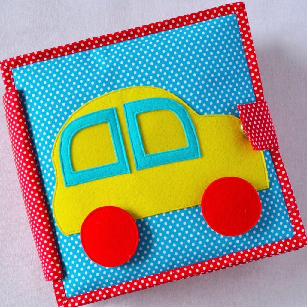 Cubs and Calves - Fast Car - 8 Page Big Quiet Book for Kids(2-7 Years)-Vehicle Themed Quiet Book- Interactive Fabric Book -Fire Engine -Construction Vehicles -Car Maze-Train Counting -Vehicles