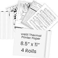 Vista 8 de Vretti Papel para impresora térmica de 8.5 x 11 pulgadas, papel térmico de secado rápido, 4 rollos de tamaño carta estadounidense, 27 hojas/rollo