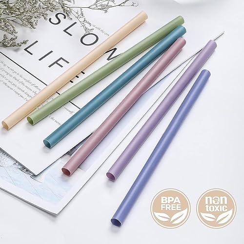 Miniatura 3 de 100 pajitas grandes para batidos, popotes de plástico anchos desechables, pajitas de plástico coloridas para batidos, batidos, Boba, té de burbujas,