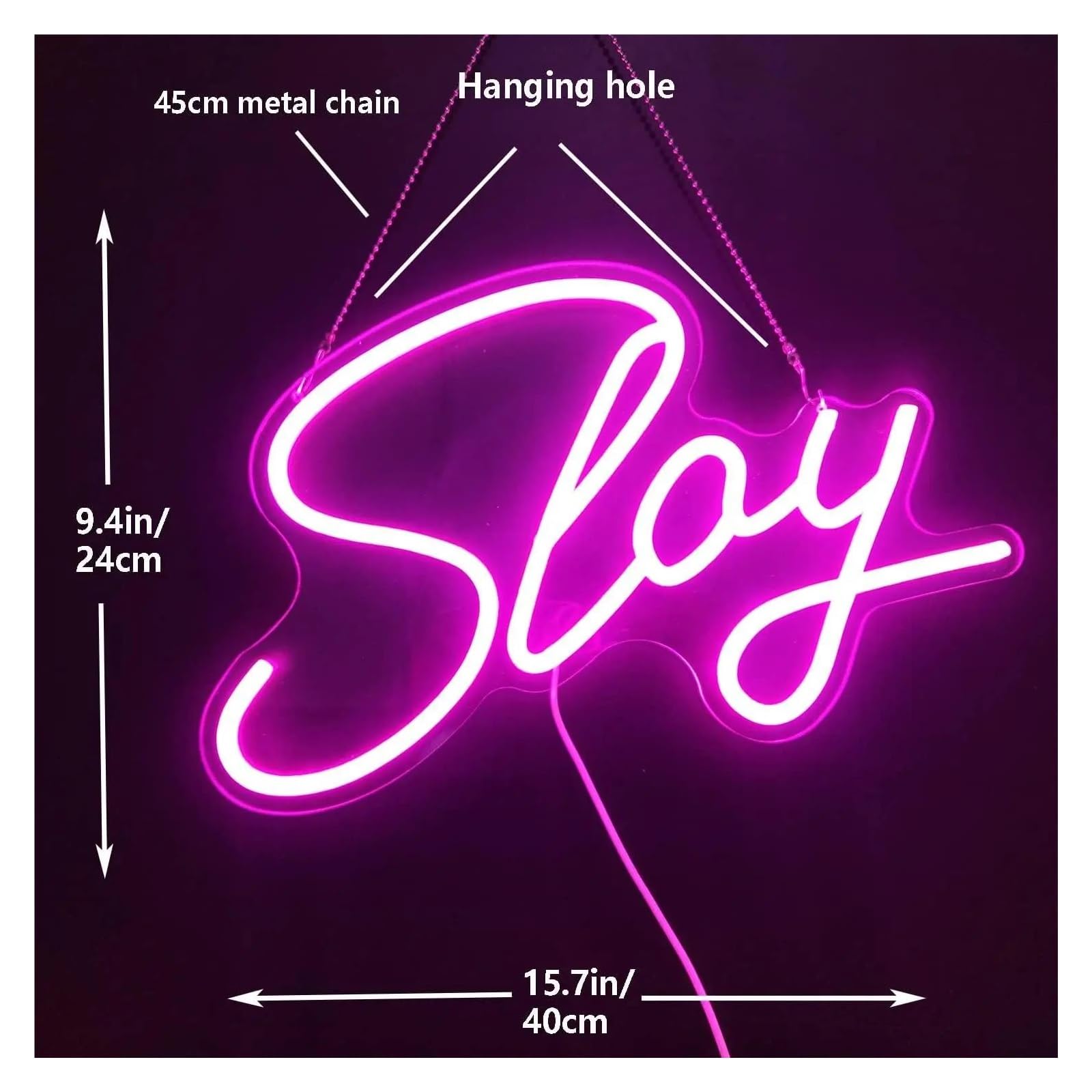 XENITE Luces Art Decoration Christmas Letrero De Neón Slay Luz LED Regulable Para Bar Fiesta Sala De Estar Club Hombre Cueva Tienda Decoración De Pared Del Salón Lámpara USB 40cmx24cm
