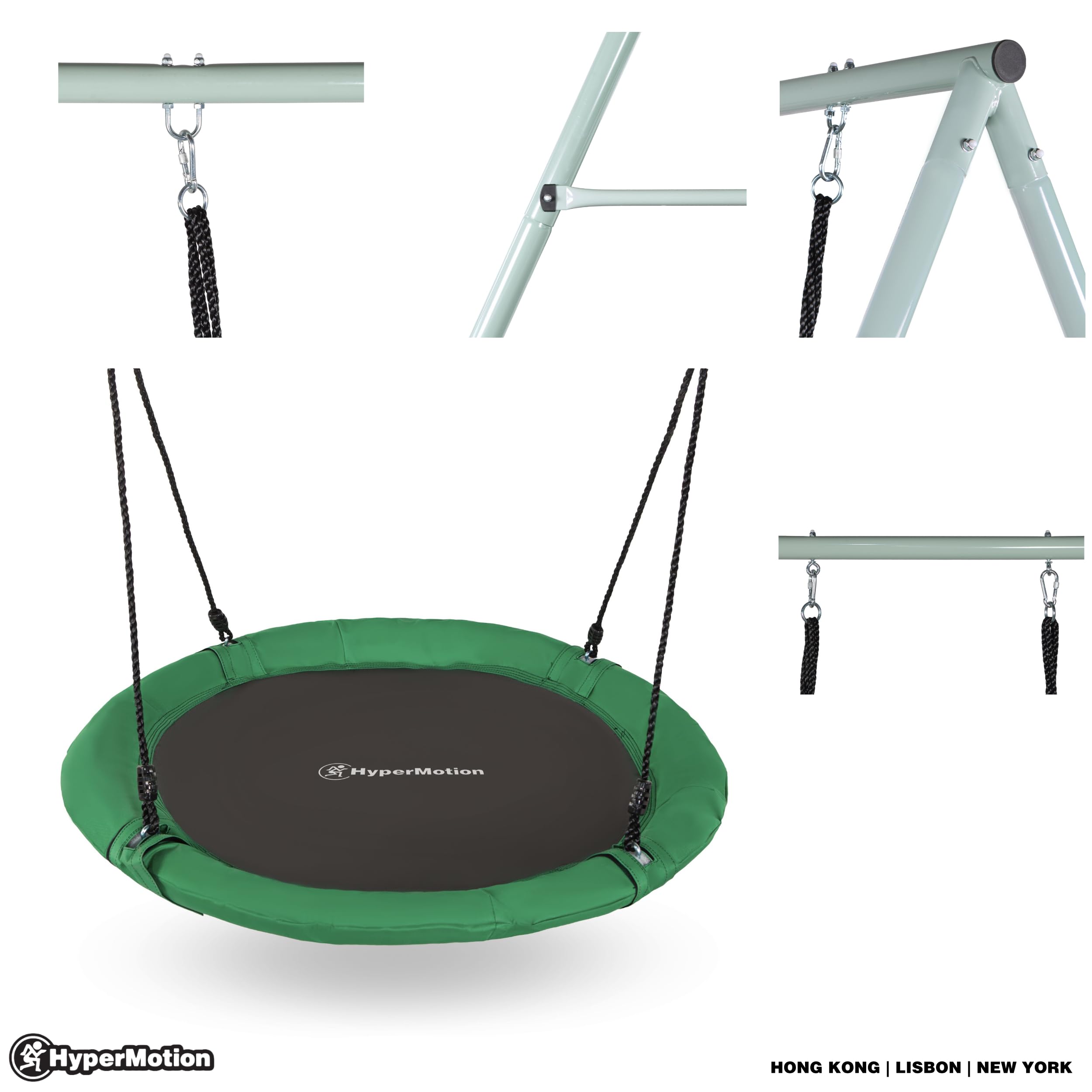 HyperMotion Nid de balançoire de Jardin avec Cadre – Amusement et détente en Plein air sûrs pour Les Enfants avec Design Durable