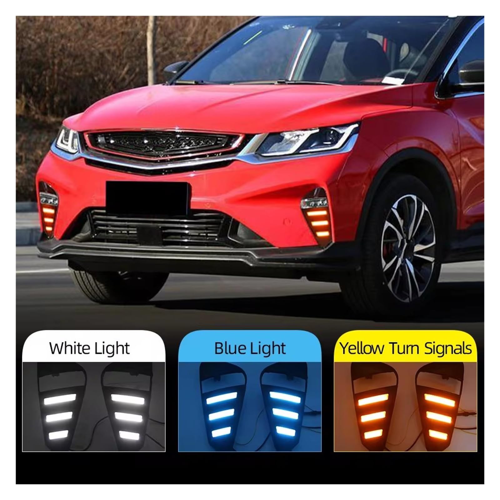 Headlamps For Geely For Coolray (SX11) 2019 2020 1Set Car DRL Daytime Running Lights 12V LED Daylight Fog Lamp With Flowing Yellow Turn Signal Car Headlight : Amazon.co.uk: Automotive