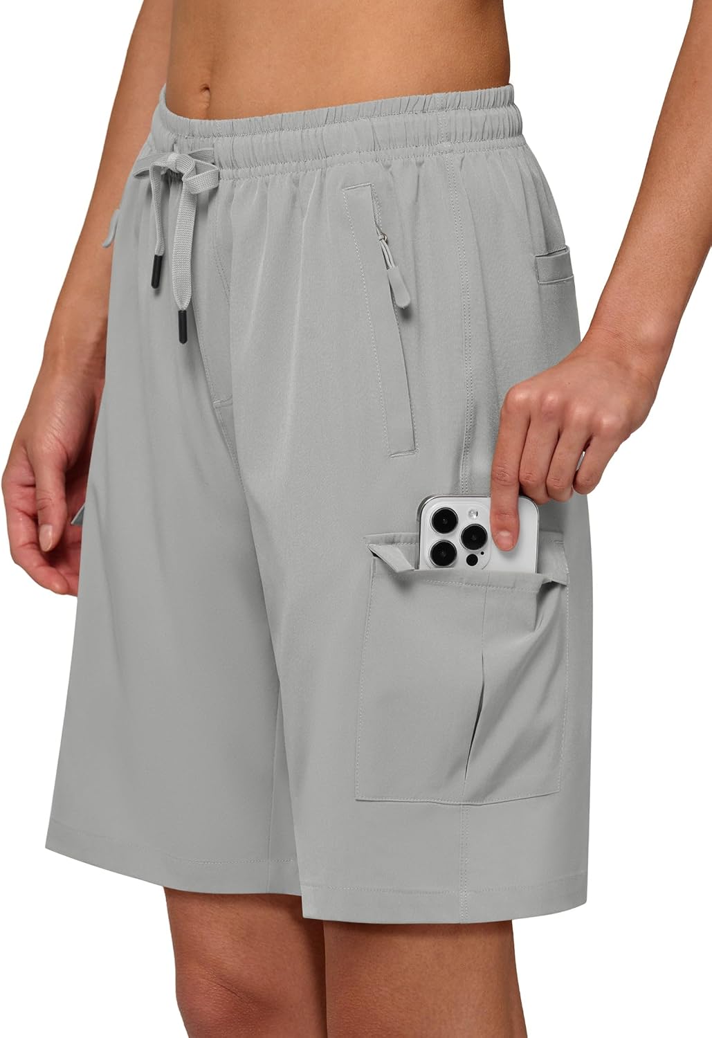 Willit Women's 7''/9" Hiking Cargo Athletic Shorts with Zipper Pockets Quick Dry for Camping, Golf, Travel Water Resistant