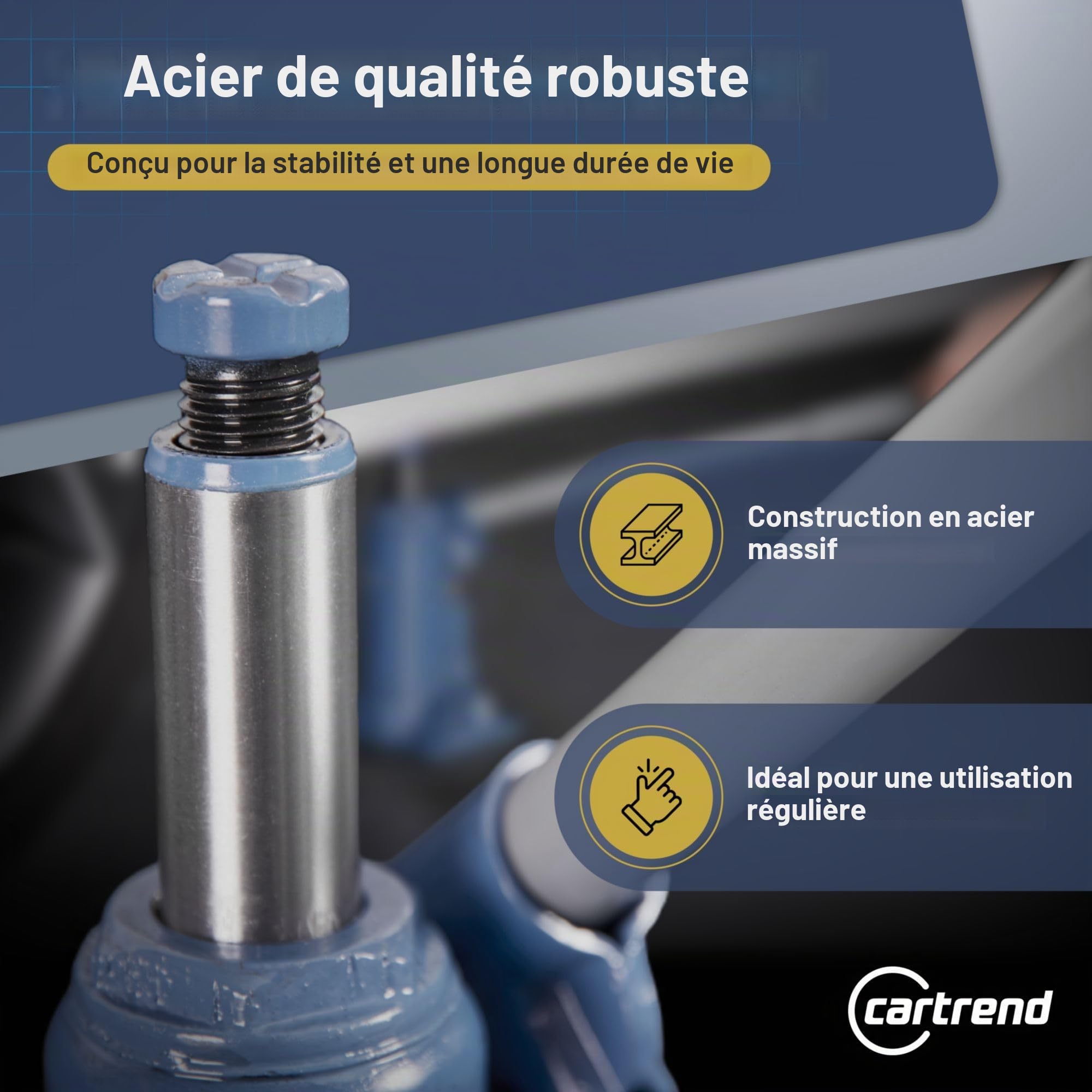 Cartrend 10005 Cric hydraulique 2 tonnes, gris