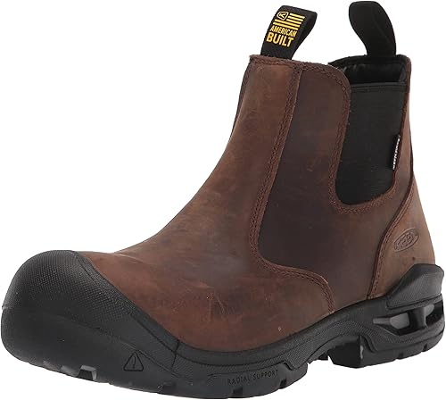 KEEN Utility Botas de trabajo Juneau Romeo de altura media con puntera suave, impermeables, para hombre