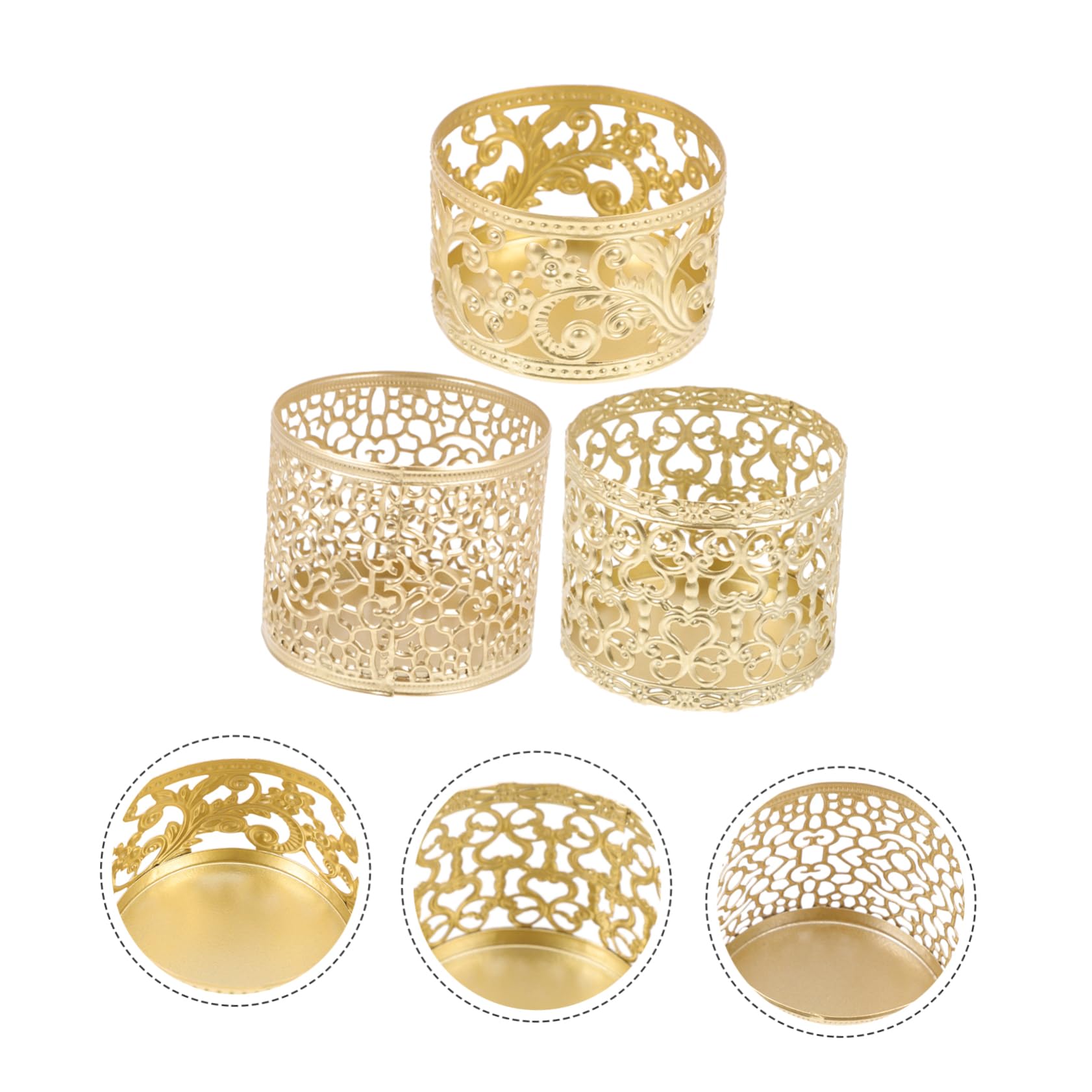 LIFKOME 9pezzi Portacandele Ferro Dorato Scavato Per Decorazione Casa Atmosfera Romantica e Calper Feste e Ricevimenti Design Classico e Elegante