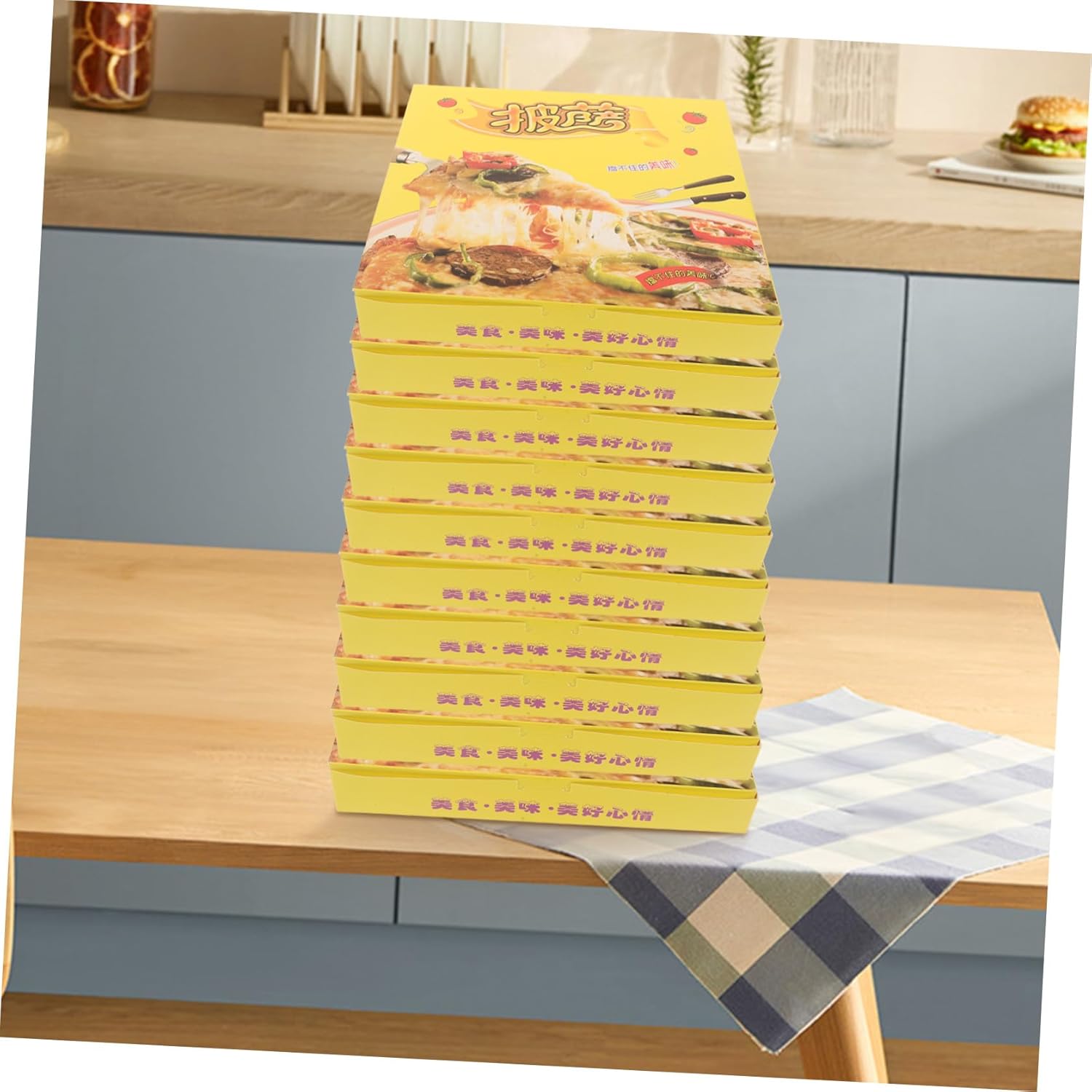 40pcs Handheld Corrugated Cardboard Pizza Boxes 9-inch Square Takeout Containers for Food and Party Supplies