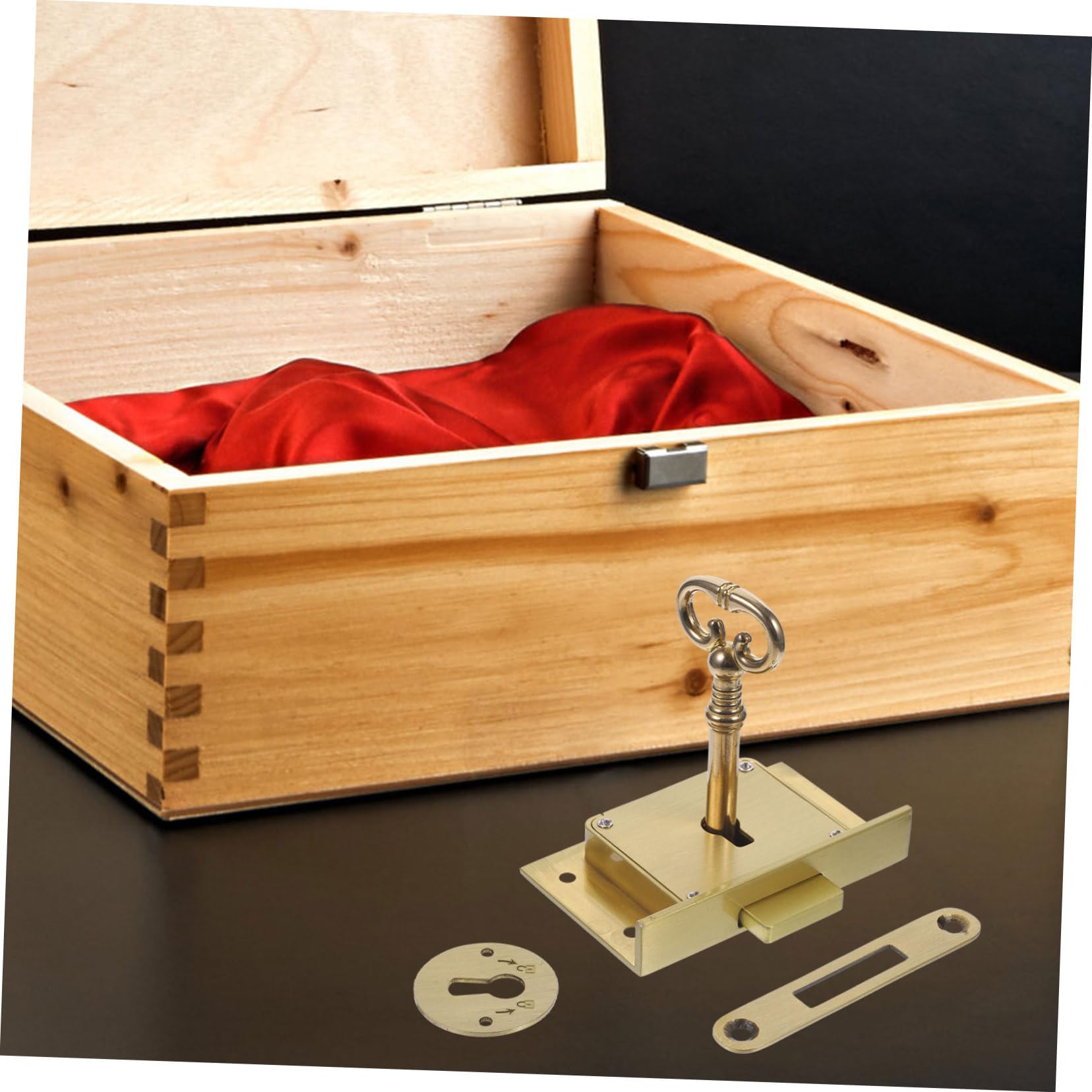 Serratura per Cassetto in Ottone Stile Vintage, Set 1 | Cassetti e Scatole in Legno, Finitura Oro, Chiusura Precisa e Sicura per Scrivania e Archivi