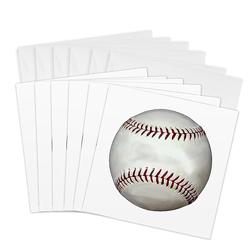 3dRose Béisbol - Tarjetas de felicitación, 6 x 6 pulgadas, juego de 6 (gc_1306_1)