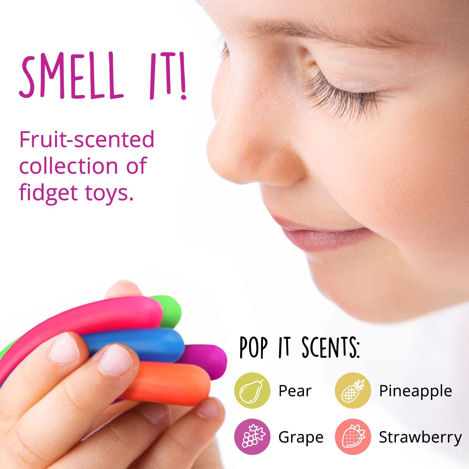 5-Pack Sweet Scented Monkey Noodle Stretchy String Fidget – 4-Pack Fruit Scented Monkey Push Pop Toy – Sensory Toys for Kids and Adults – Helps Relieve Stress – Fidget Toys – by Impresa : Toys & Games