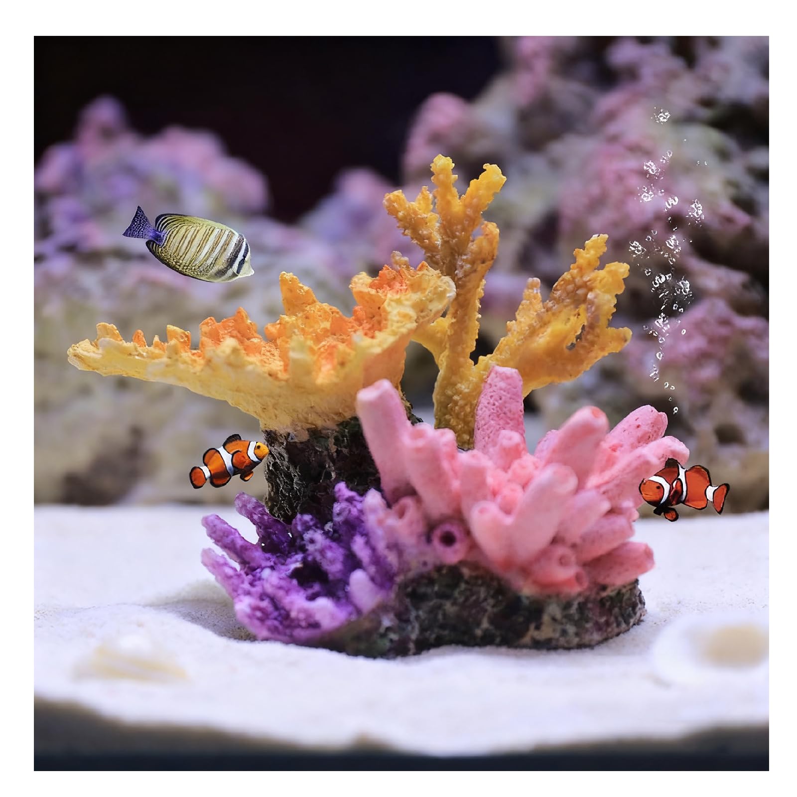 Ornements de Récifs Coralliens Artificiels, Décoration en Résine pour Aquarium, Ornements pour Aménagement Paysager Aquatique Décoration Micro Modèle pour Petits Fish Tanks
