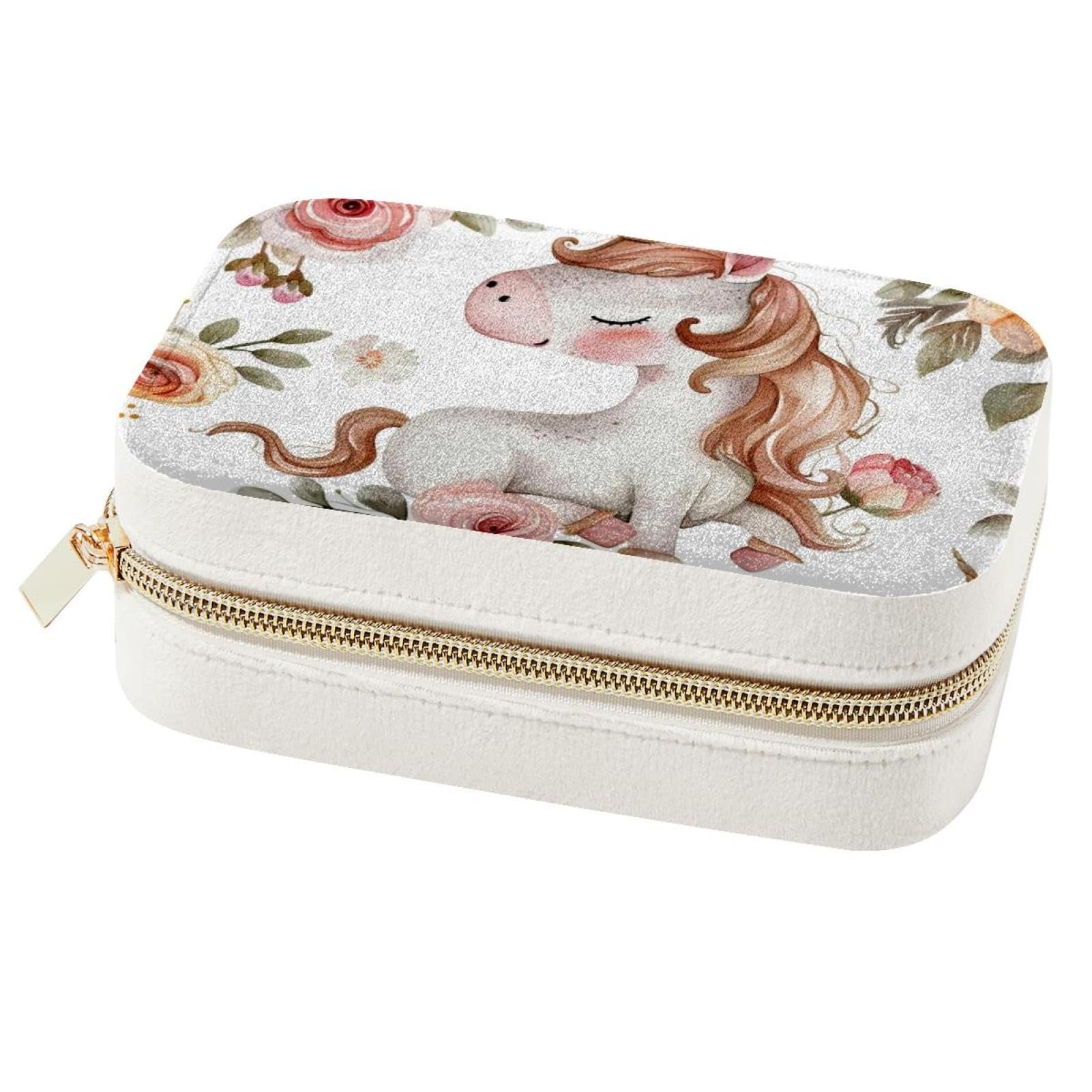 Boîte à bijoux licorne de voyage : organiseur compact pour colliers et bagues fille