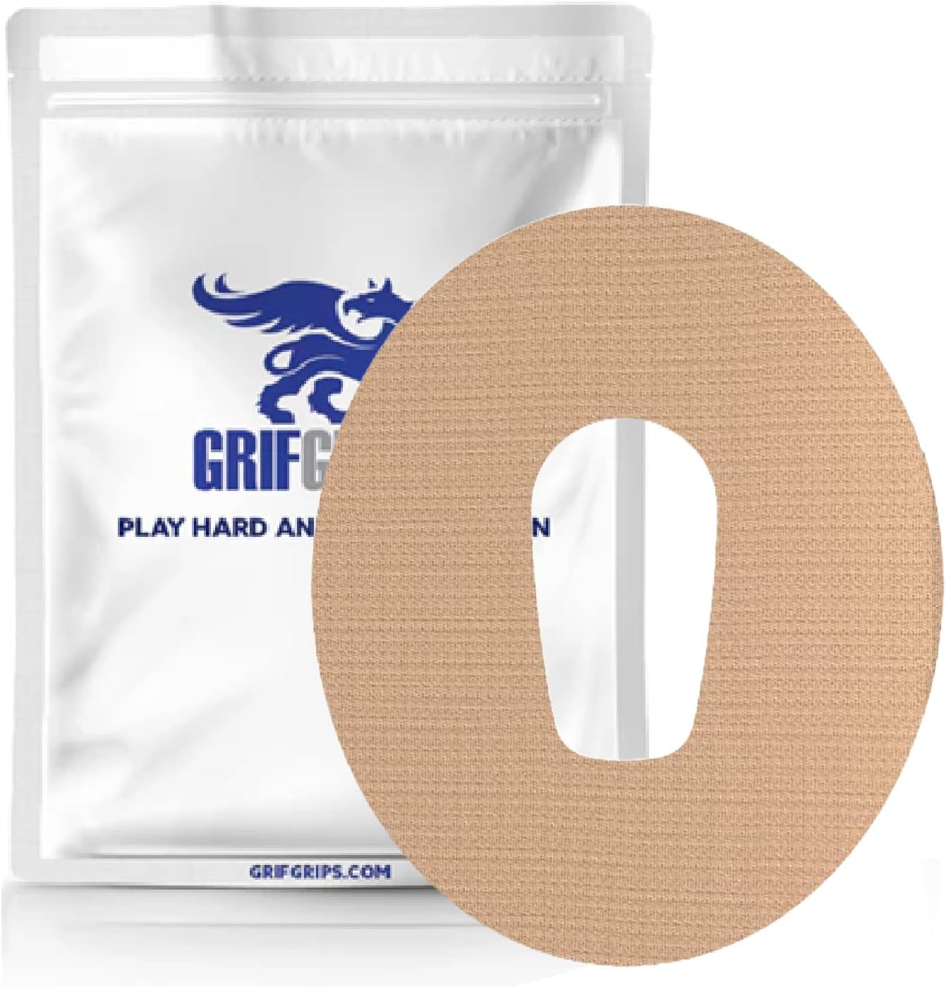 GrifGrips® CGM Covers Adhesive Patches – Dexcom G6 Over Patches Waterproof & Sweatproof CGM Sensor Cover Patch Grip Tape Compatible with Dexcom G6 Overpatches – 20 Pack (Tan)