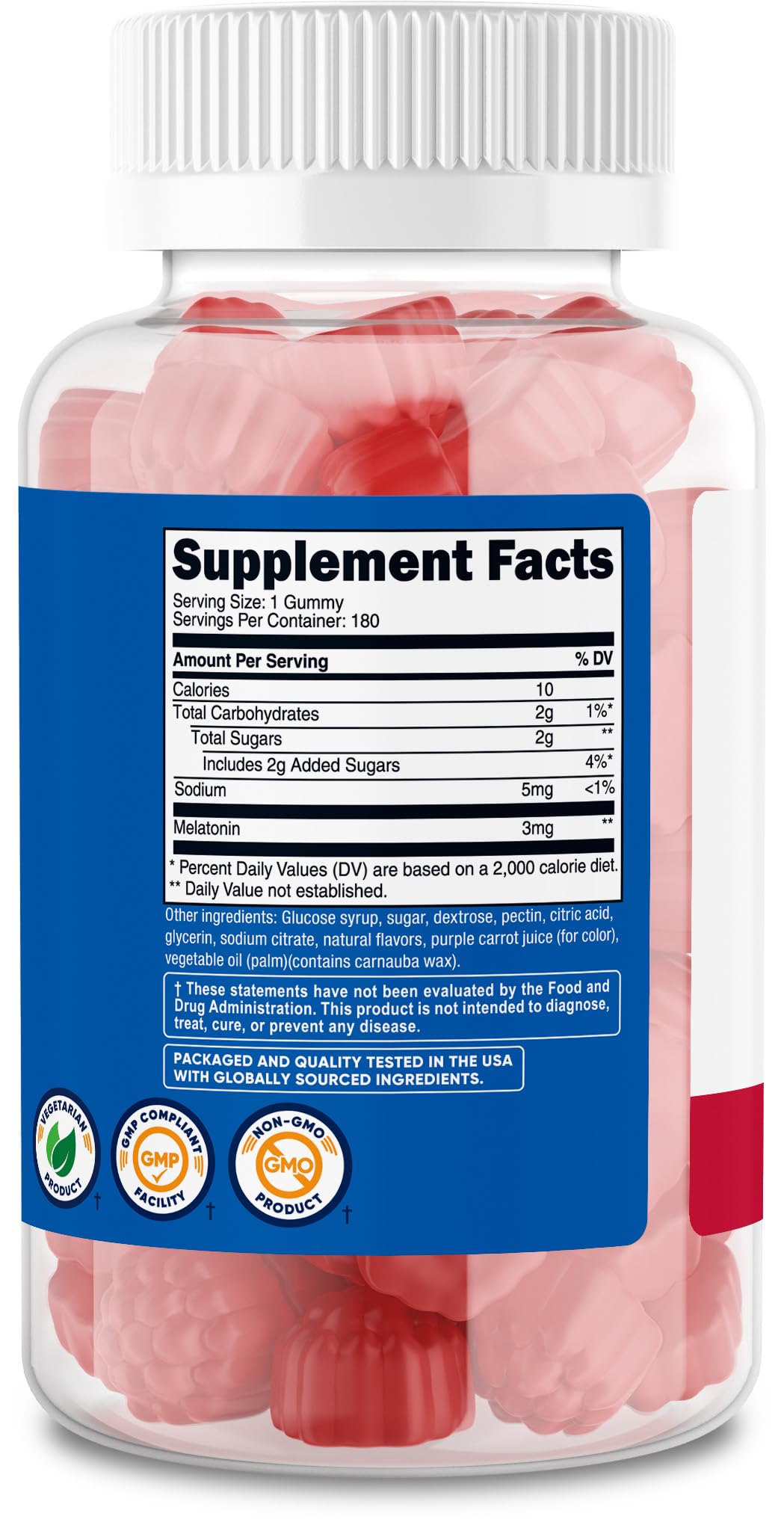Nutricost Melatonin (3mg) 180 Gummies, Strawberry Flavored, Gluten Free — Amazon image 5