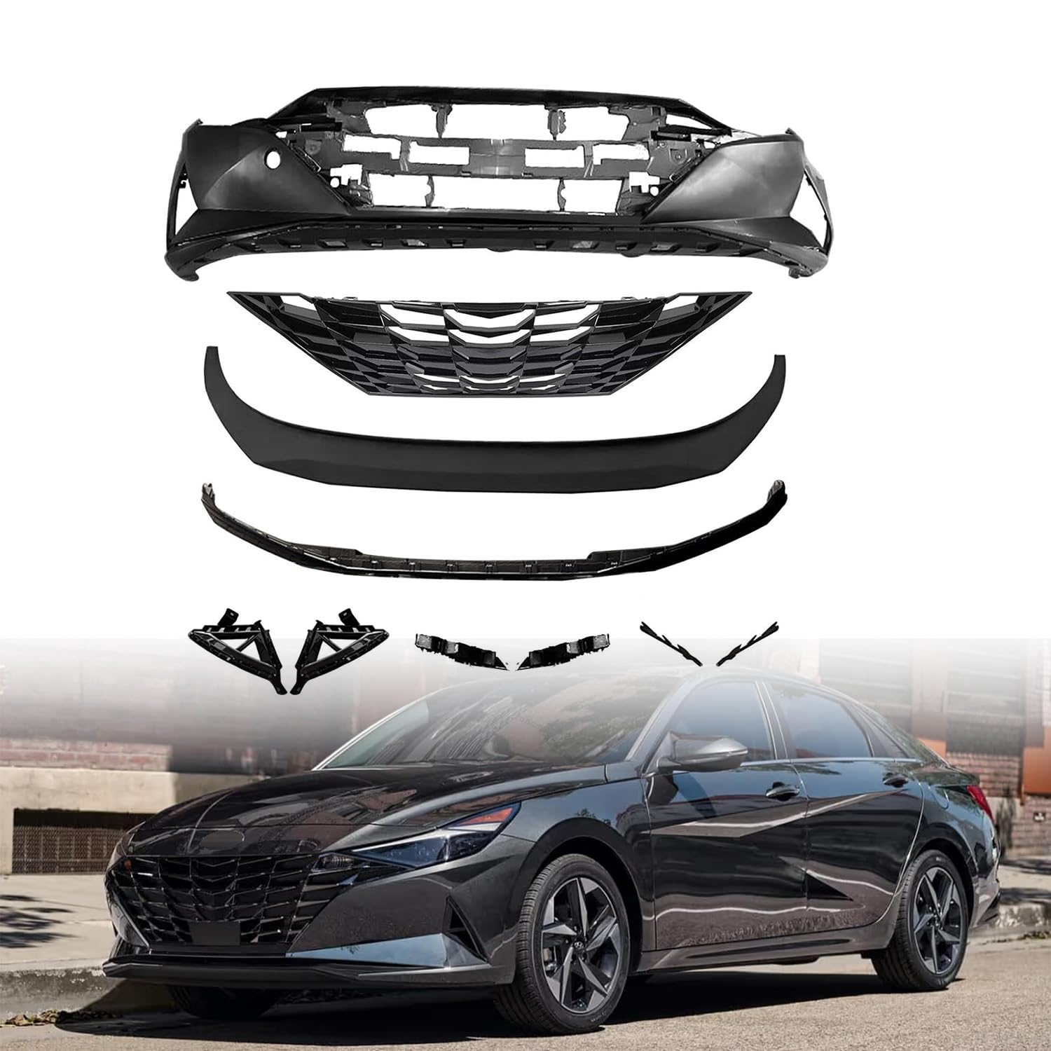 LOSTAR Front Bumper Cover Grille Set 2021-2023