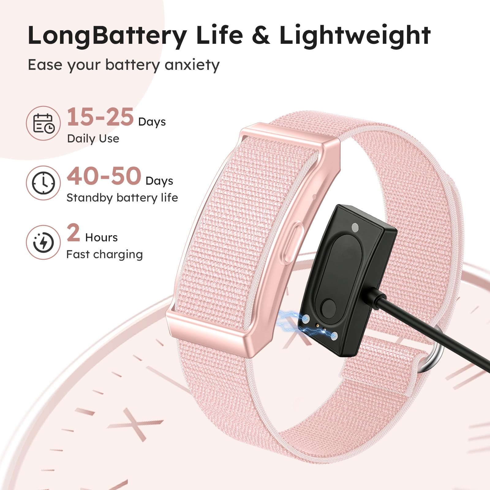 findtime Fitness Tracker, braccialetto senza display, cardiofrequenzimetro, monitoraggio del sonno, oltre 100 modalità sportive, contatore di calorie, IP68, impermeabile, per iOS e Android, contapassi