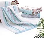 Pidada Hand Towels Set of 2 Striped Pattern 100% Cotton Soft Absorbent Decorative Towel for Bathroom (Green)