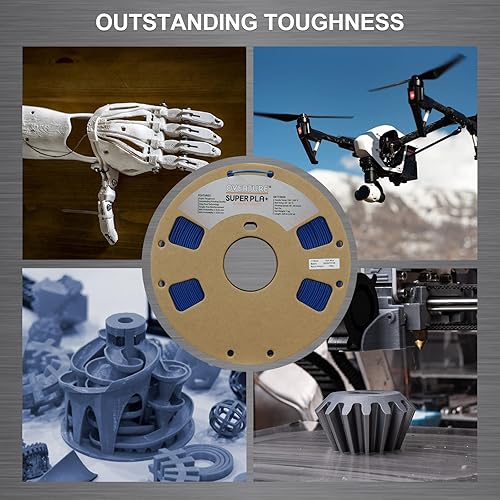 Miniatura 4 de OVERTURE Filamento Super PLA + de 0.069 pulgadas, filamento de impresora 3D, filamento de 2.2 libras (2.2 libras), precisión dimensional 99% de