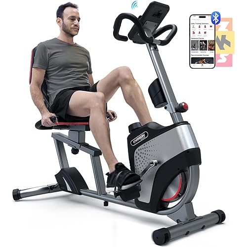 HARISON Pro Recumbent Exercise Bike 400 lbs Capacity, Semi-Commerical Magnetic Recumbent bike for Adult and Seniors, Recumbent Stationary bike for Home with Smart Bluetooth App, 2 in 1 LCD Monitor and Tablet Holder
