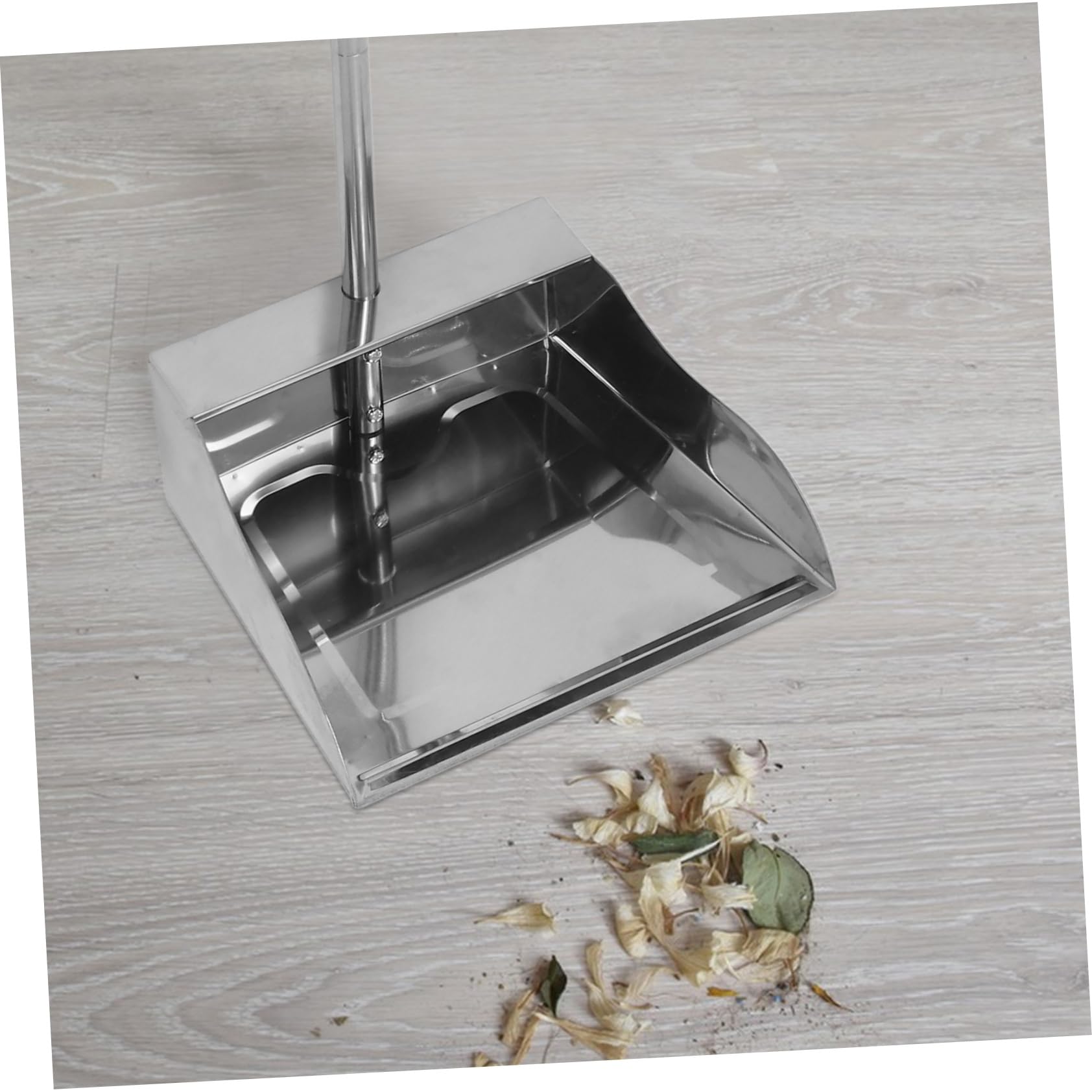 Recogedor de Polvo Inoxidable con Mango Cómodo Capacidad Jumbo y Resistente para Interior y Exterior Pala Metálica para Basura y Limpieza de Hogar