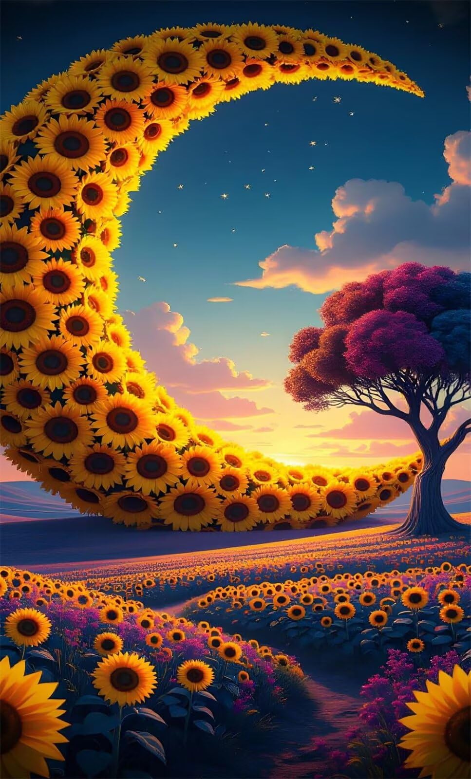 Puzzle de 900 Piezas para Adultos - Girasoles Luna | Rompecabezas para Adultos 87x34cm | Piezas de Encaje Letras en la Parte Posterior | Decoración para el Hogar
