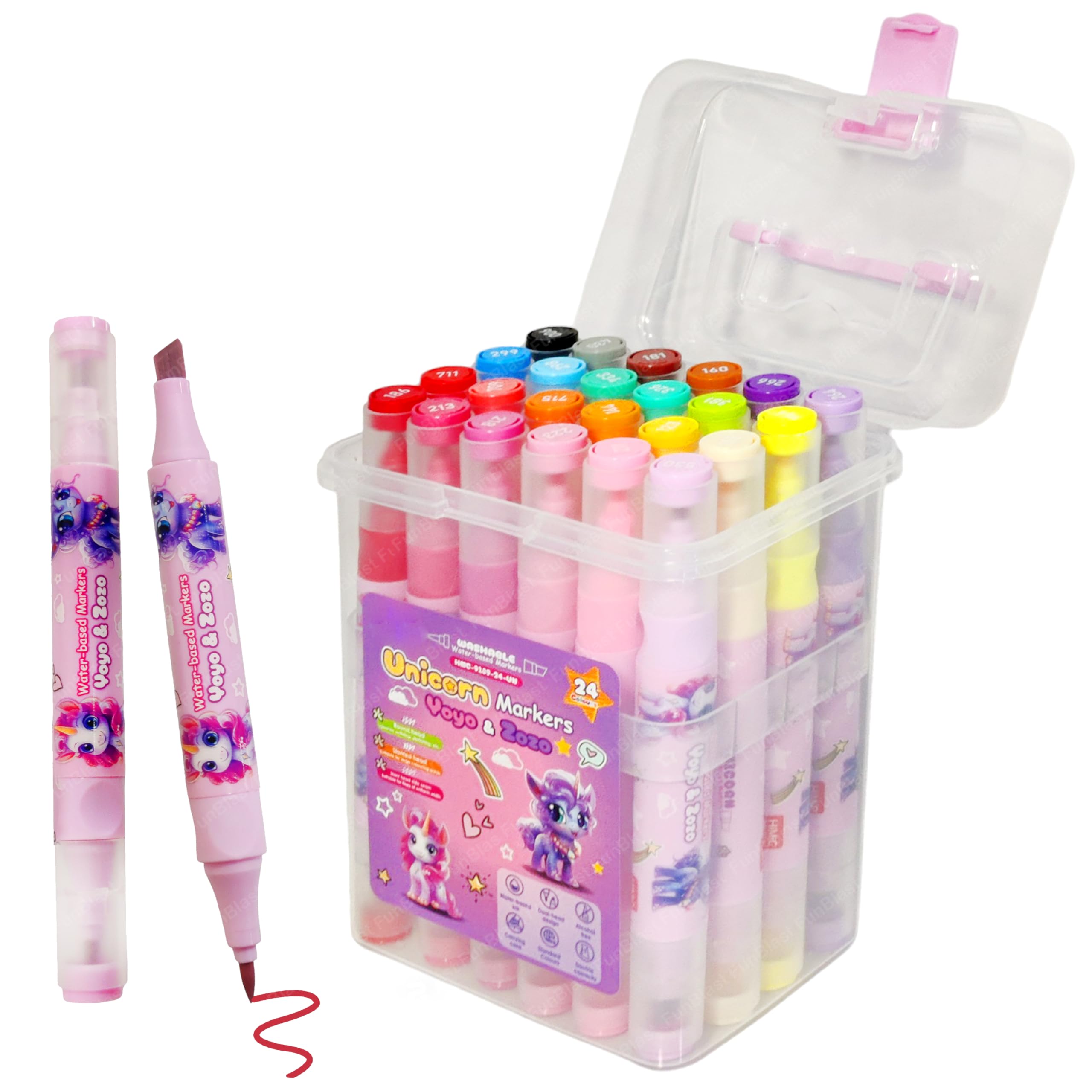 FunBlast Unicorn Colour Marker – 24 Colors Art Markers Colour Sketch Pens Set for Kids, Artists Sketching Drawing Materials, Cute Art Supplies, Twin Tip Coloring Sketch Markers (B0D76G5T6D) Amazon Price History, Amazon Price Tracker