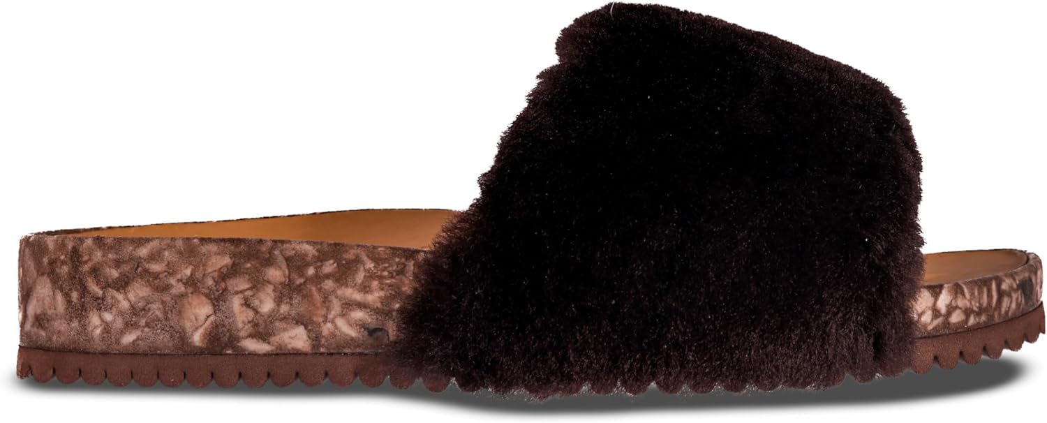 Fleks San Ysidro Women's Shearling Slides, Platform Sandals with Arch Support, Comfort Footwear, Natural Sheepskin Upper - Image 6