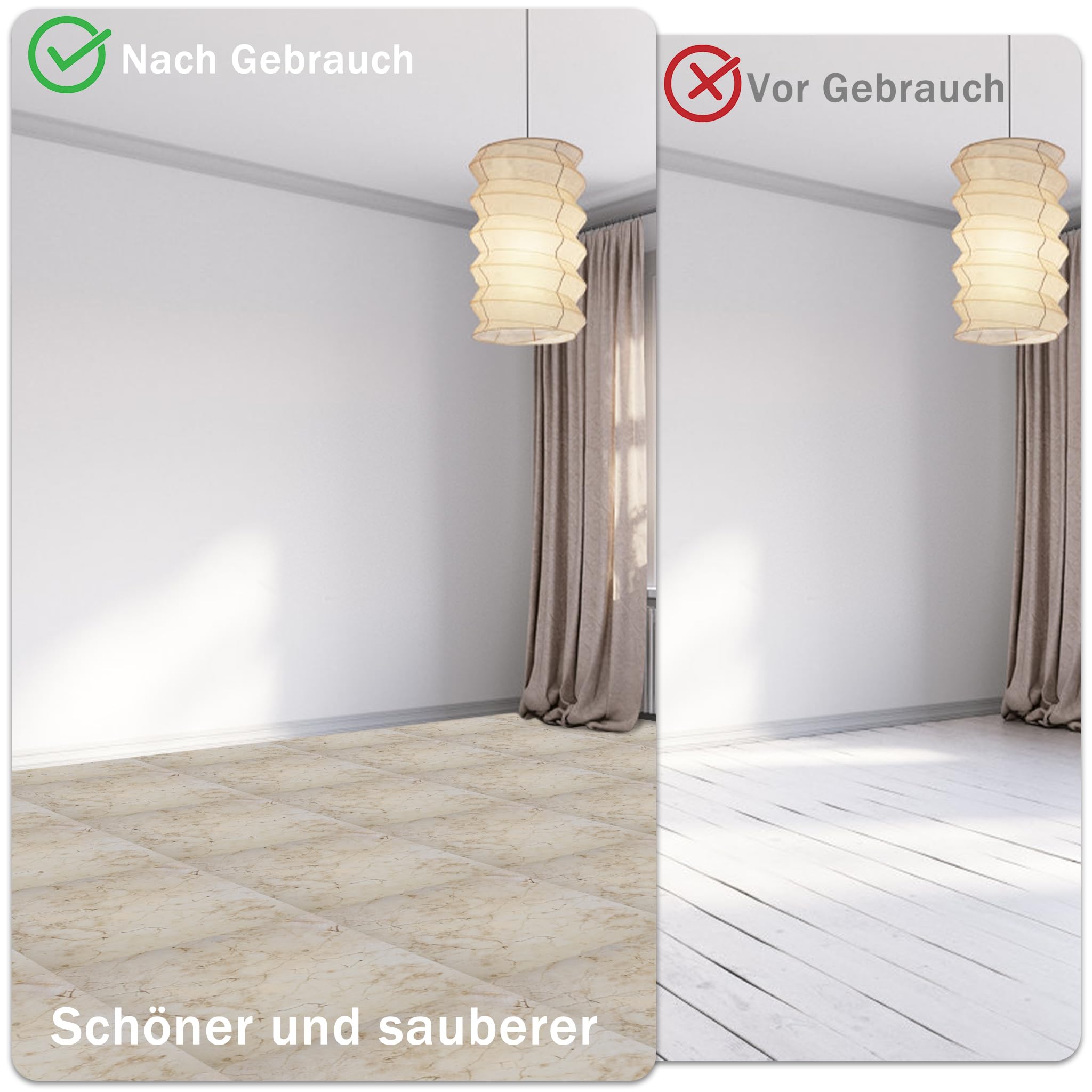 UISEBRT - Baldosas autoadhesivas 27 unidades 2,51m², revestimiento de suelo de PVC con aspecto de hormigón, vinilo adhesivo, para cocina, baño, pasillo, área de estar, 30×30cm 【Modelo E】