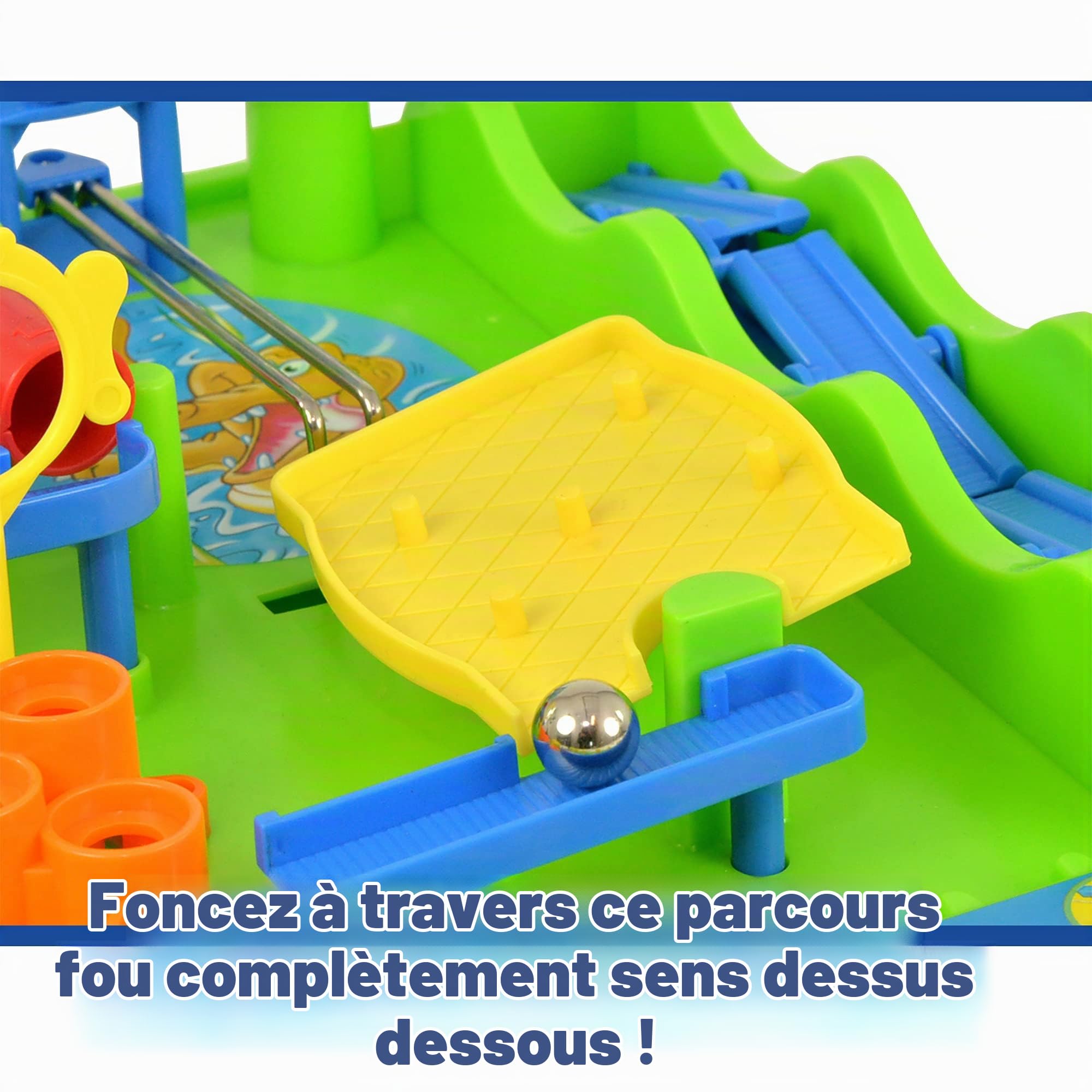 TOMY - Tricky Billie Circuit de Billes T7070, Jeu d'action pour Enfant, Jeu d'adresse et de Rapidité & Pic Pirate Jeux de Société pour Enfants T7028A1, Jeu Rigolo pour Groupes, Cadeau Anniversaire