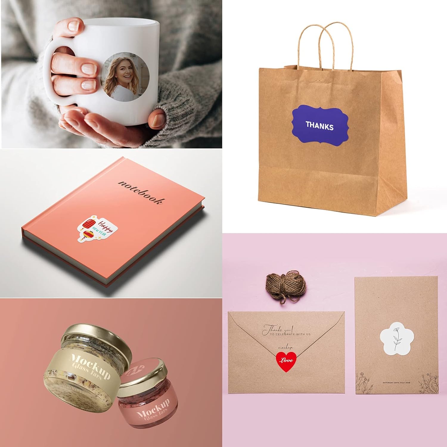 Custom Stickers - Personalized Labels with Any Design Image Logo Text, 100 Labels (Circle, 3"x3")