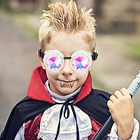 Vista 103 de Gafas de caleidoscopio retro con pinchos, gafas de cristal arcoíris steampunk estilo soldadura, gafas de cosplay punk