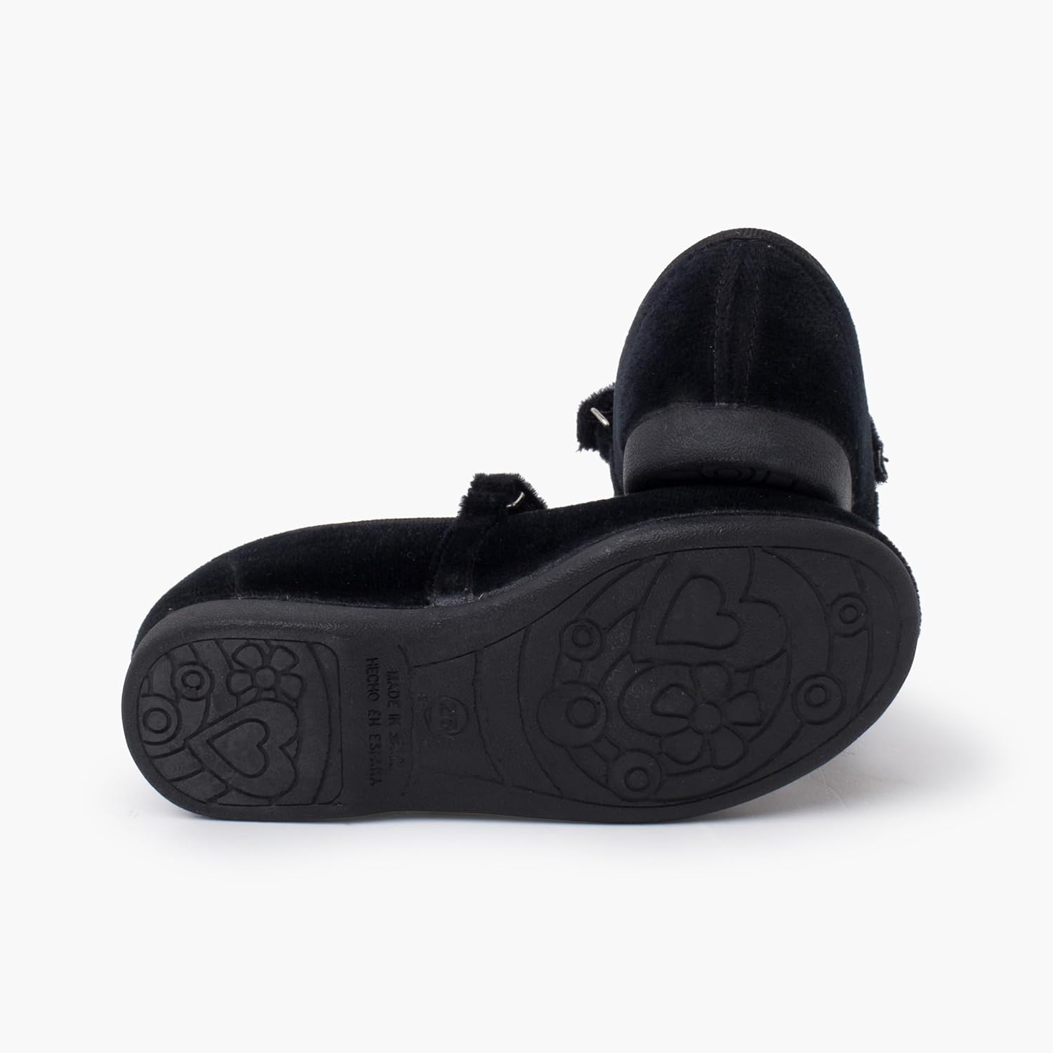 Pisamonas Velvet Mary Janes Girls Hook-and-Loop Strap