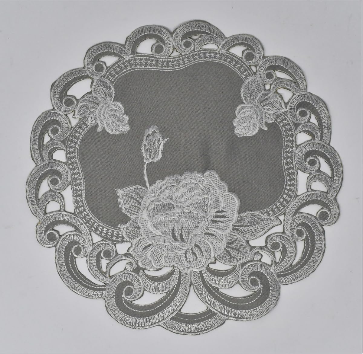 24 in. Slate Rose Doily