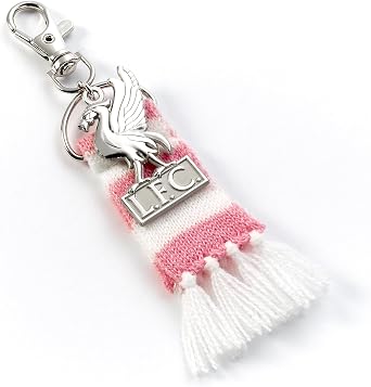 The Carat Shop Liverpool Football Club Pink Stripe Scarf & Liverbird Backpack Hanger, Pink, One Size