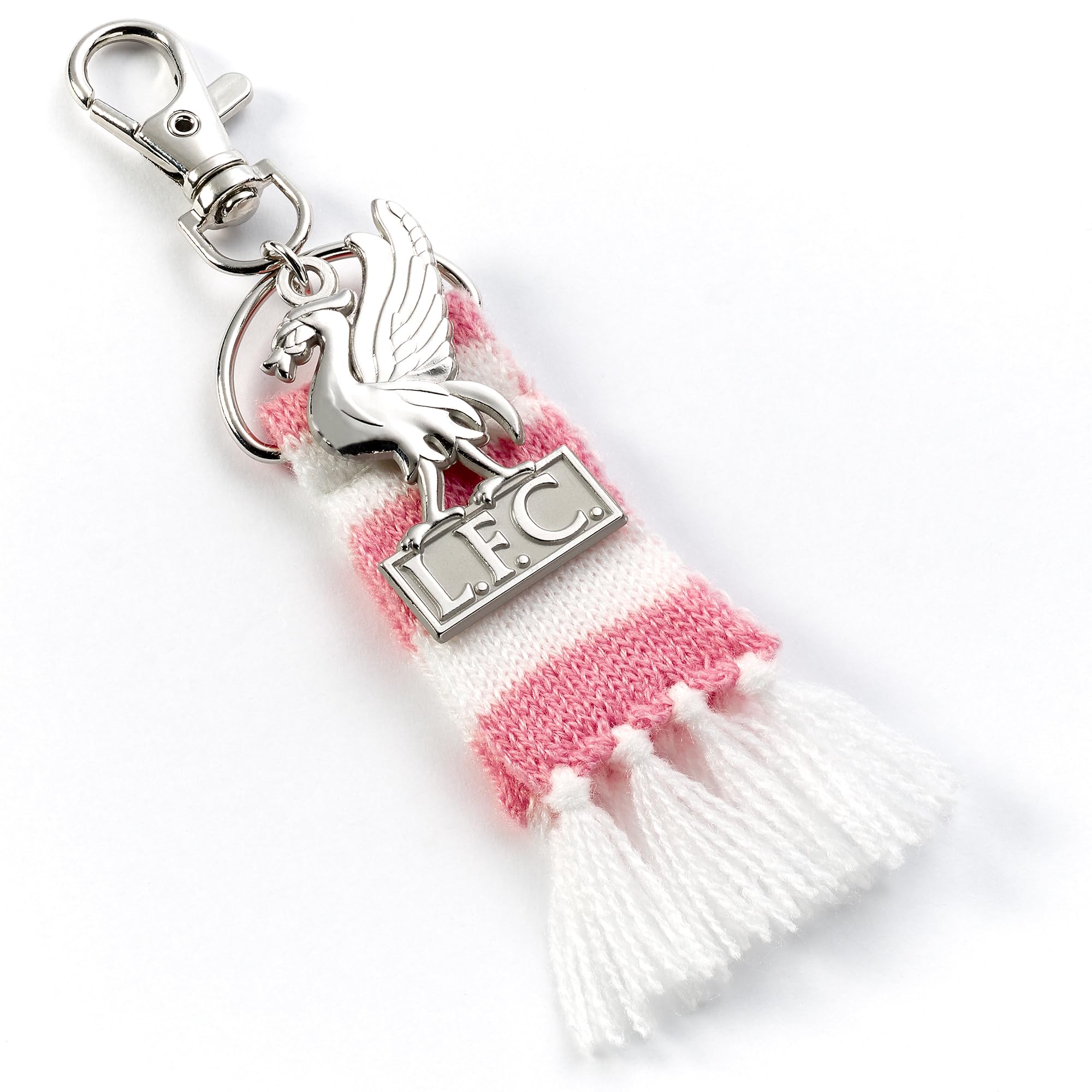 The Carat Shop Liverpool Football Club Pink Stripe Scarf & Liverbird Backpack Hanger