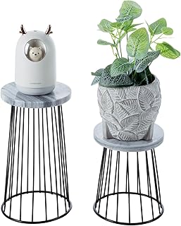 Multi-Purpose Plant Stand Indoor/Outdoor: 2 Pack Mid-Century Modern Marb...