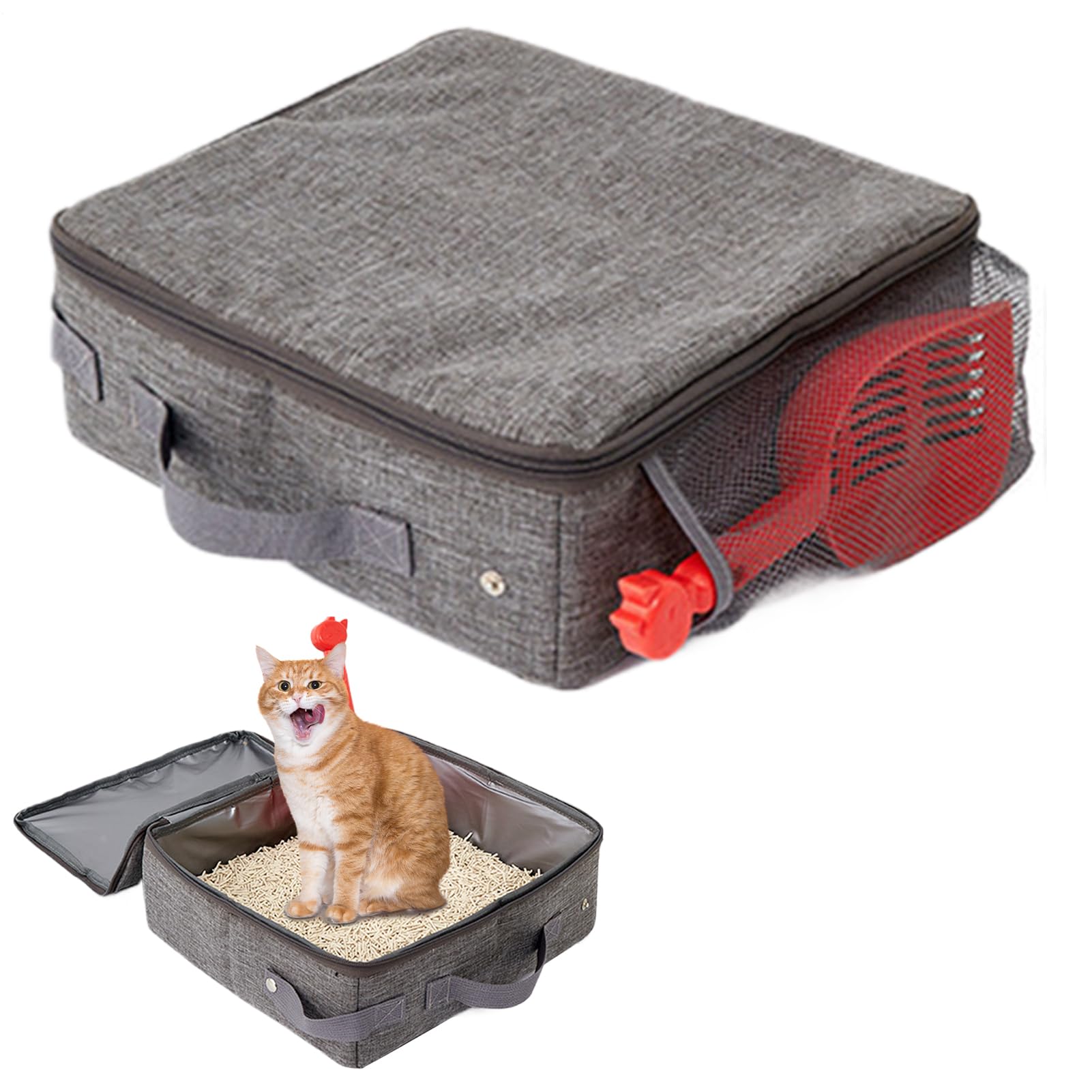 Boîte mobile pliable pour chat litière de voyage étanche et résistante à l'eau