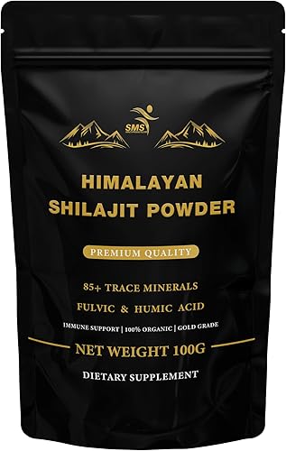 Shilajit Shilajit Pure Himalayan Shilajit Powder - Grado dorado 100% puro Shilajit con ácido fúlvico y más de 85 minerales traza complejo para