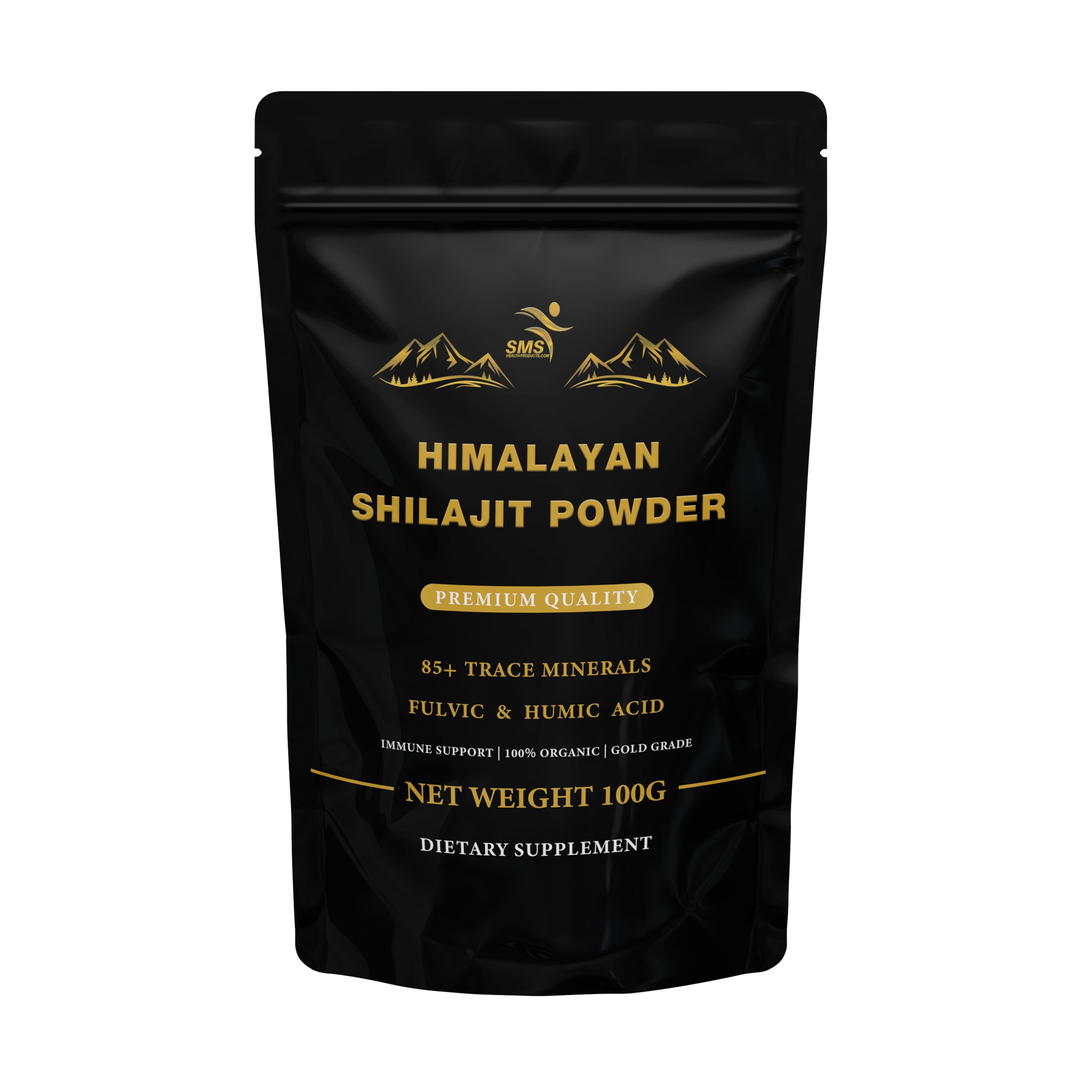 Pure Himalayan Shilajit Powder, No Fillers, Gold Grade Shilajit with Fulvic Acid & 85+ Trace Minerals, 100% Pure Natural Supplement for Energy, Immune Support & Wellness, 100g