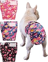 Vista 9 de CuteBone Pañales lavables para perras, paquete de 3 pantalones de entrenamiento para cachorros WWD02XS