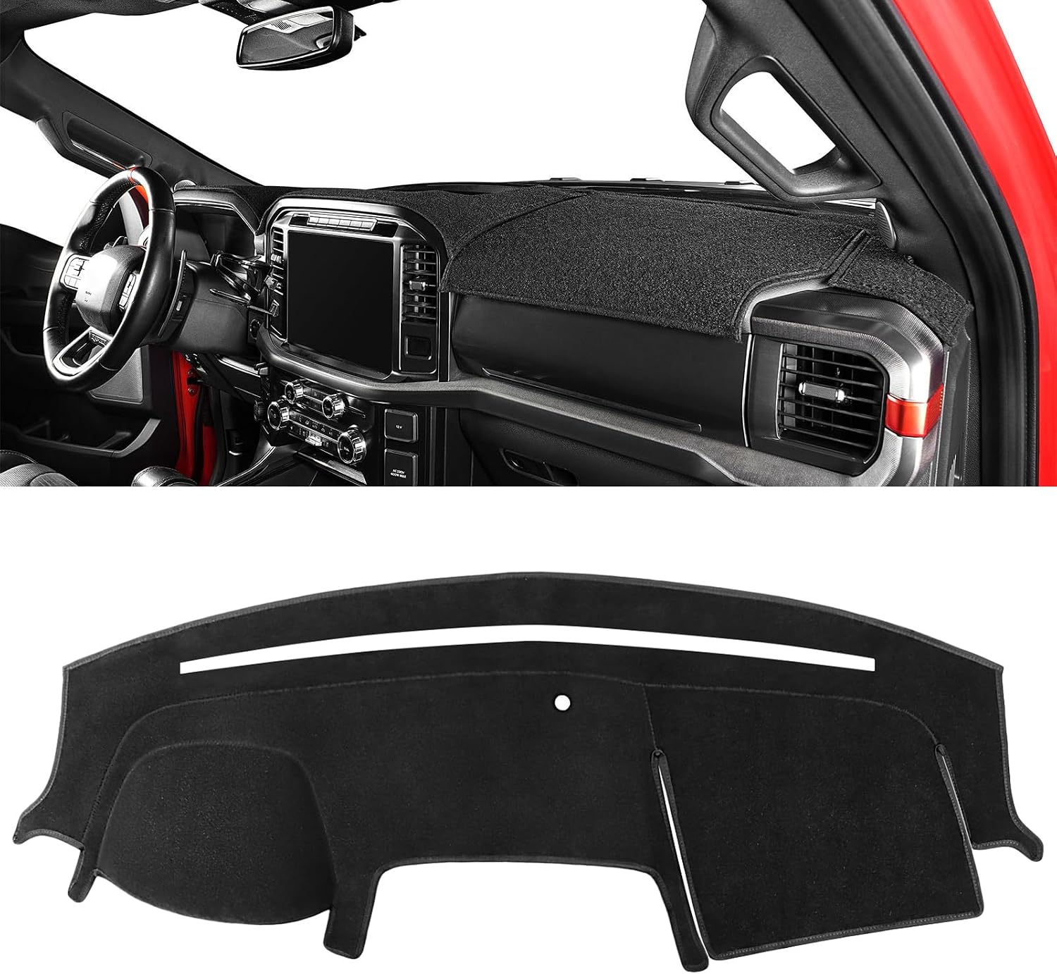 Pigenius Dash Cover for Ram 1500 2019-2026, Custom Fit Non Slip Dashboard Mat for Models Without HUD, Polyester Dashboard Cover Black