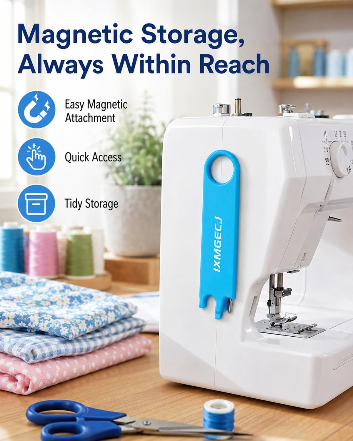 Magnetic Seam Guide 3 in 1 Sewing Tool Quick Machine Needle Threader
