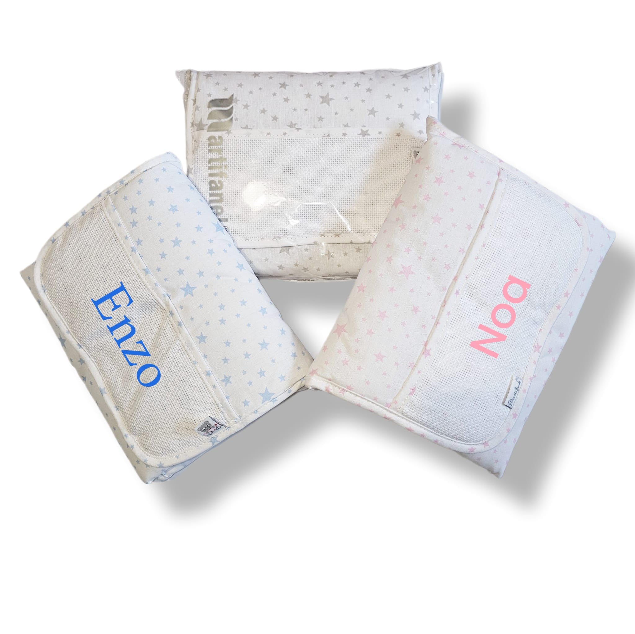 Pack de Regalo Personalizado con Nombre para Bebé Recién Nacido. Cesta de Pañales, Baberos, Cambiador, toallas, Muselina,... TetebyNoa (Toalla y cambiador)