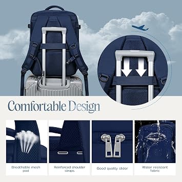 Xkdoai for Easyjet Cabin Bag 45x36x20, Travel Backpack with TSA Approved Clear Bag, Carry-ons Cabin Backpack for Travelling Underseat Cabin Bag Laptop Backpacks Luggage Set