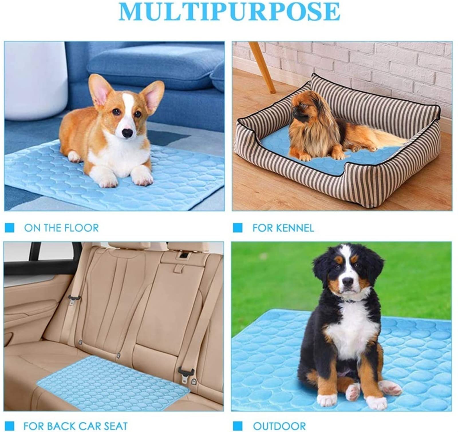 Tapis de Propreté Jetables Dog Summer Cooling Mat Ice Underpad for Dogs Cat Sleeping Pad Keep Reusable Pet Diaper for Small Medium Large Tapis de Propreté Réutilisables(Rosa,XXL 150x100cm)