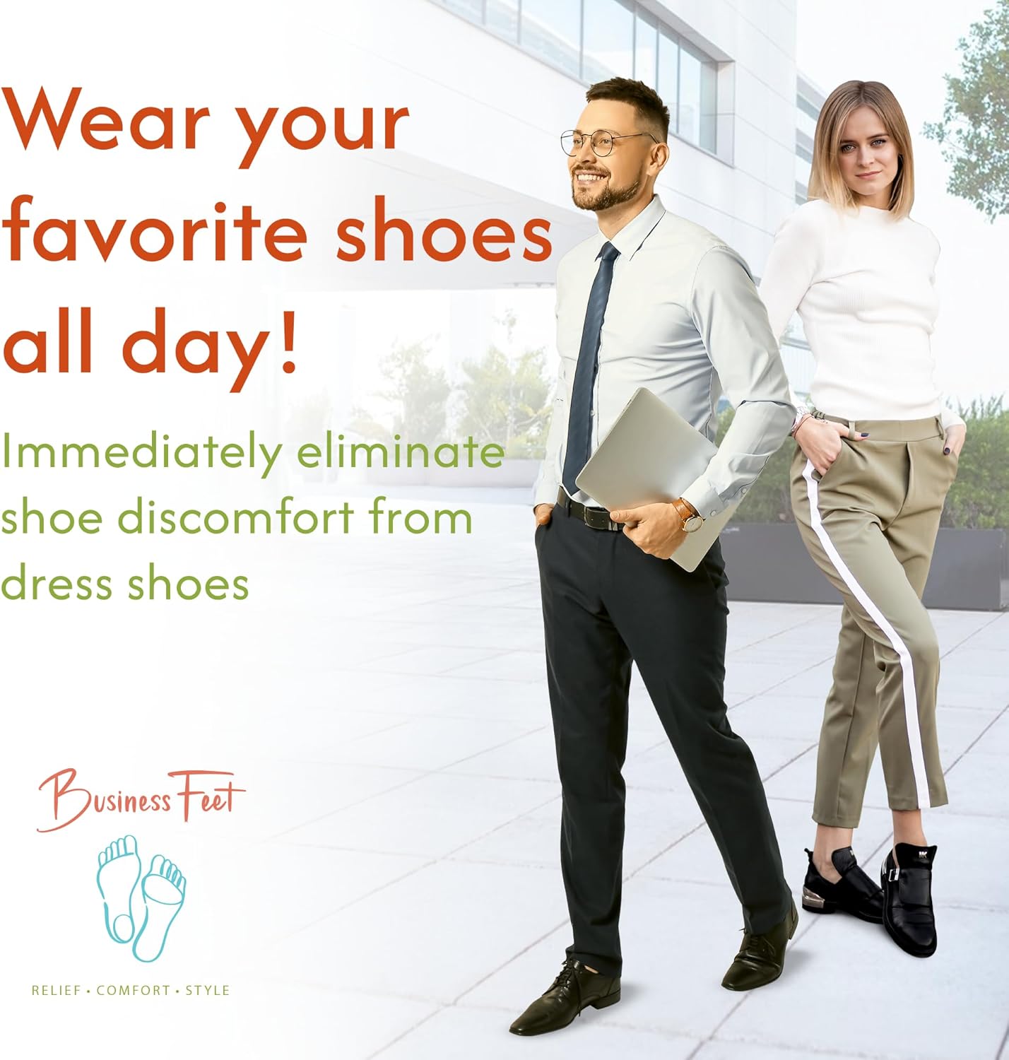 The Boss! Leather Insoles for Men & Women + Memory Foam Thin Shoe Inserts, Cushioning Orthotic Thin Insoles for Men, High Arch Support Inserts for Minimal Crowding in Dress & Casual Shoes, M/S - Image 2