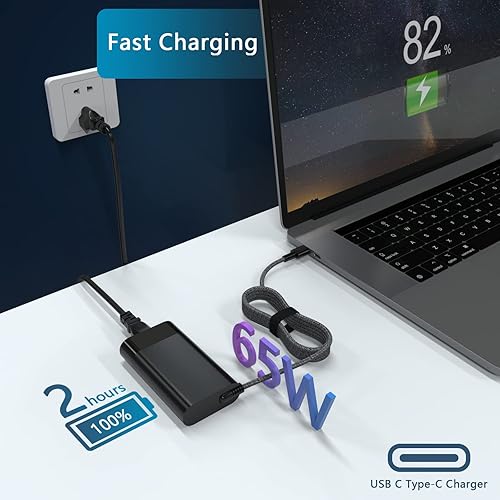 Miniatura 4 de Cargador USB C de 65 W compatible con HP ZBook Firefly G9 de 14 pulgadas, 16 pulgadas, G8, estación de trabajo móvil de 15.6 pulgadas, laptop Elite