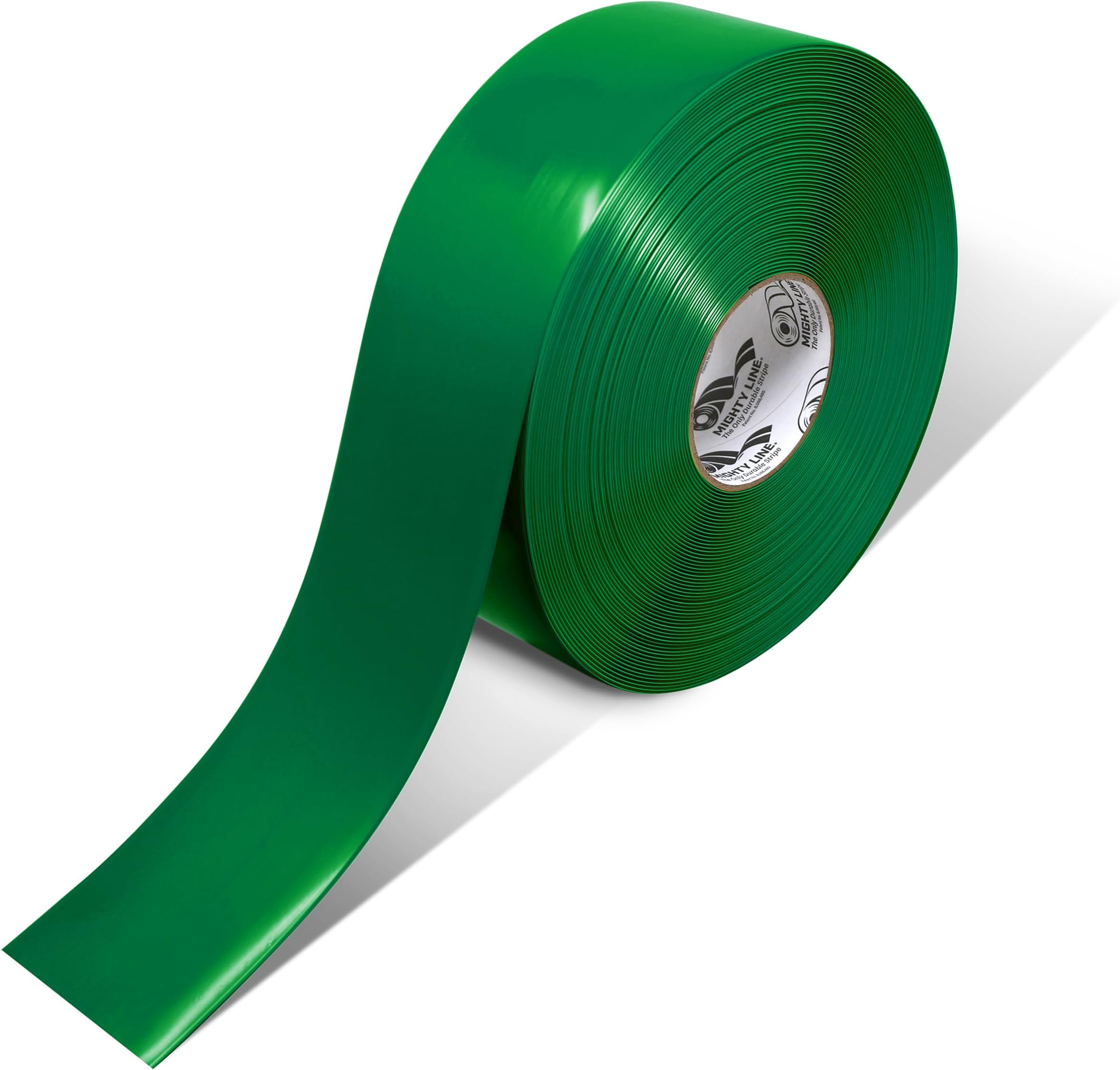Mighty Line Solid Color 5S Floor Marking Tape for Industrial, Caution, Warning, Safety, Warehouse, Gym, Dance Floor, Line Set Marker, Flooring, Heavy-Duty Adhesive, 3 inch Wide, 100' Roll, Green